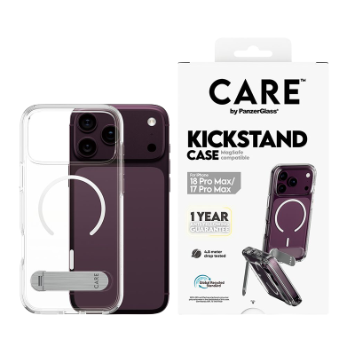 كفر حماية بانزر جلاس CARE كيك ستاند MagSafe ايفون 18 برو ماكس - شفاف