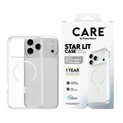 PanzerGlass CARE Star Lit Case with White MagSafe iPhone 18 Pro Max - Clear