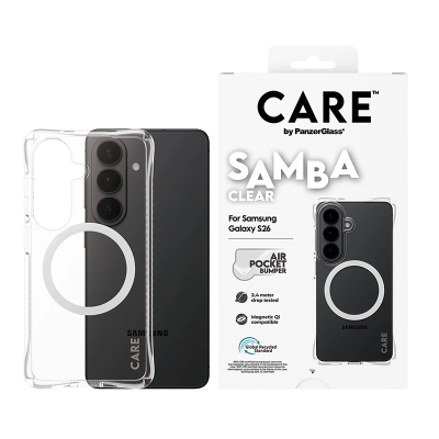 PanzerGlass CARE Samba Case with White Qi Samsung Galaxy S26 - Clear