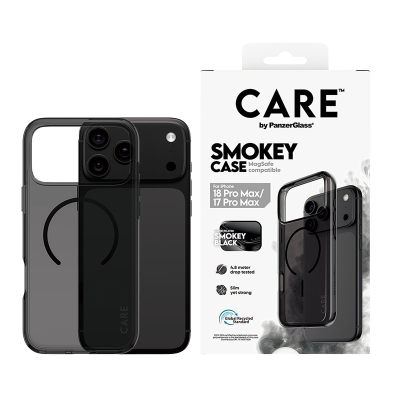 كفر حماية بانزر جلاس CARE سموكي MagSafe ايفون 18 برو ماكس - أسود سموكي