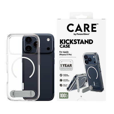 PanzerGlass CARE Features Case with Kickstand Magsafe iPhone 17 Pro - Clear