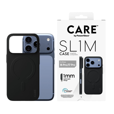 كفر حماية بانزر جلاس CARE نحيف SL1M مع MagSafe ايفون 18 برو - أسود