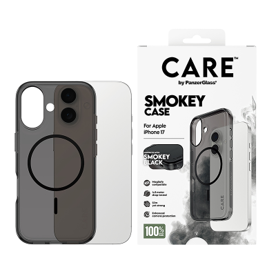 كفر حماية بانزر جلاس CARE فلاقشيب اربان اكسبلورر MagSafe أسود ايفون 17 - سموكي