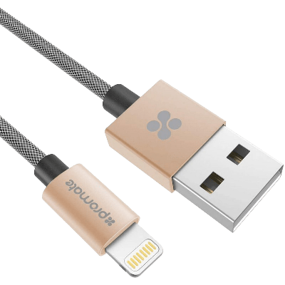 سلك شاحن بروميت USB الى ايفون MFi بطول 2 م - ذهبي
