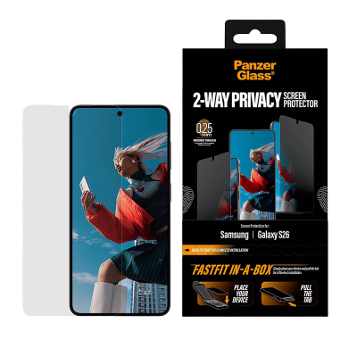 شاشة حماية بانزر جلاس ثنائي الاتجاه مع أداة تركيب سامسونج جالاكسي إس 26 - شاشة كاملة حفظ الخصوصية