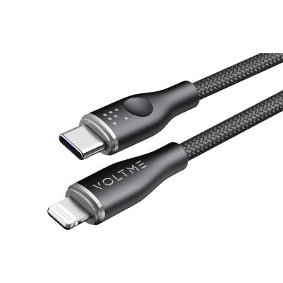 Voltme Rugg Series Nylon Cable USB-C To Lightning 1.2m 30W - Black